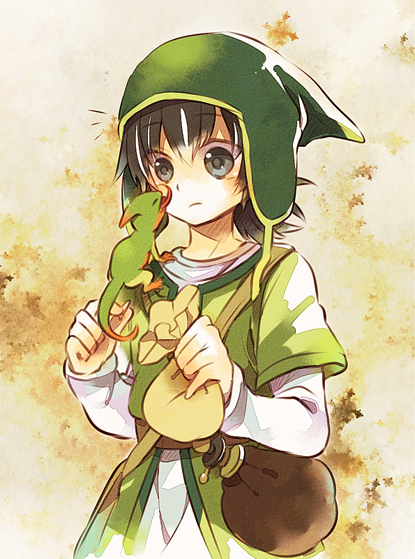 ao2222, bag, black_eyes, black_hair, dragon_quest, dragon_quest_vii, hat, hero_(dq7)