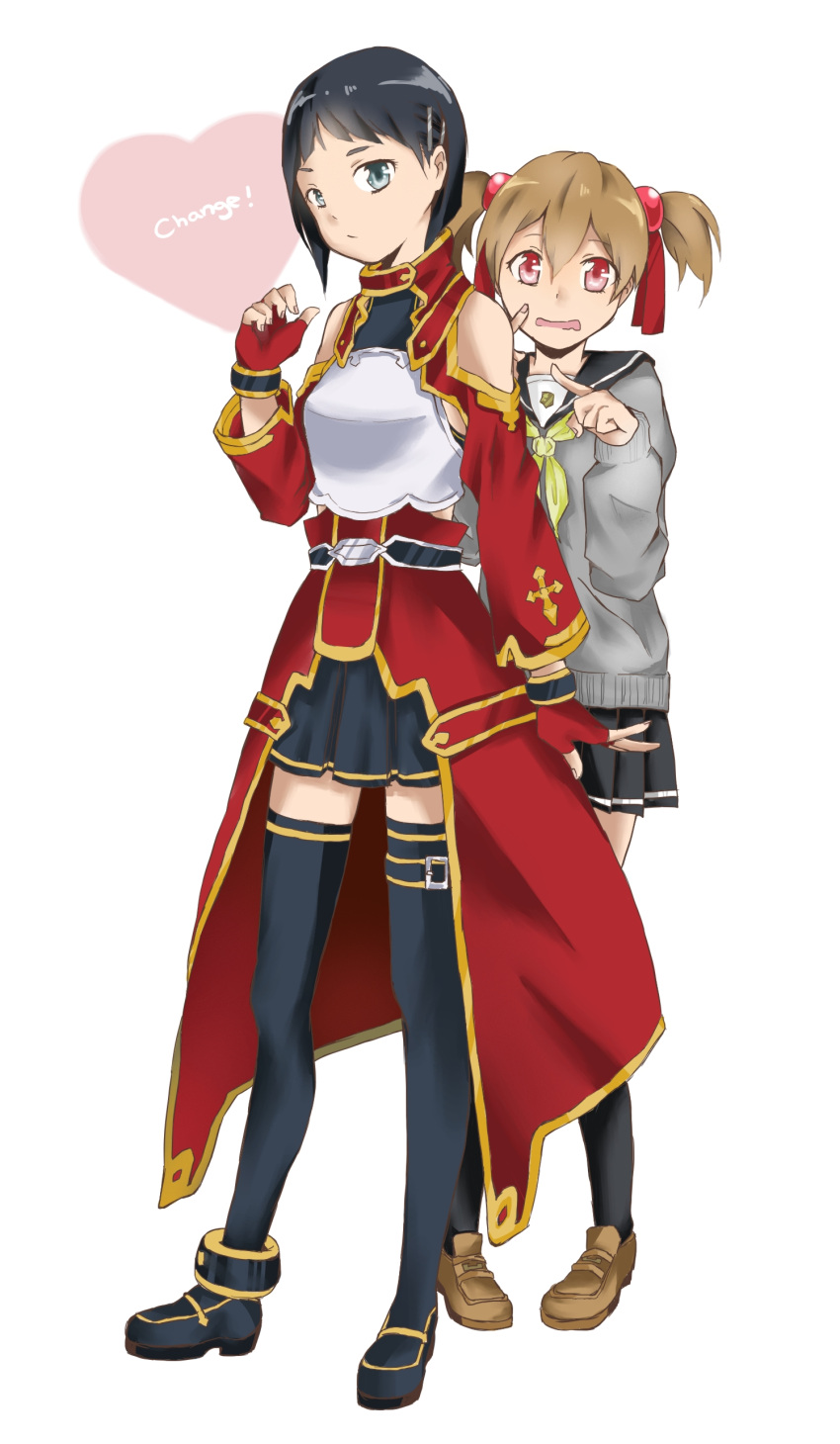 absurdres, black_eyes, black_hair, breastplate, brown_hair, cosplay, costume_switch, fingerless_gloves