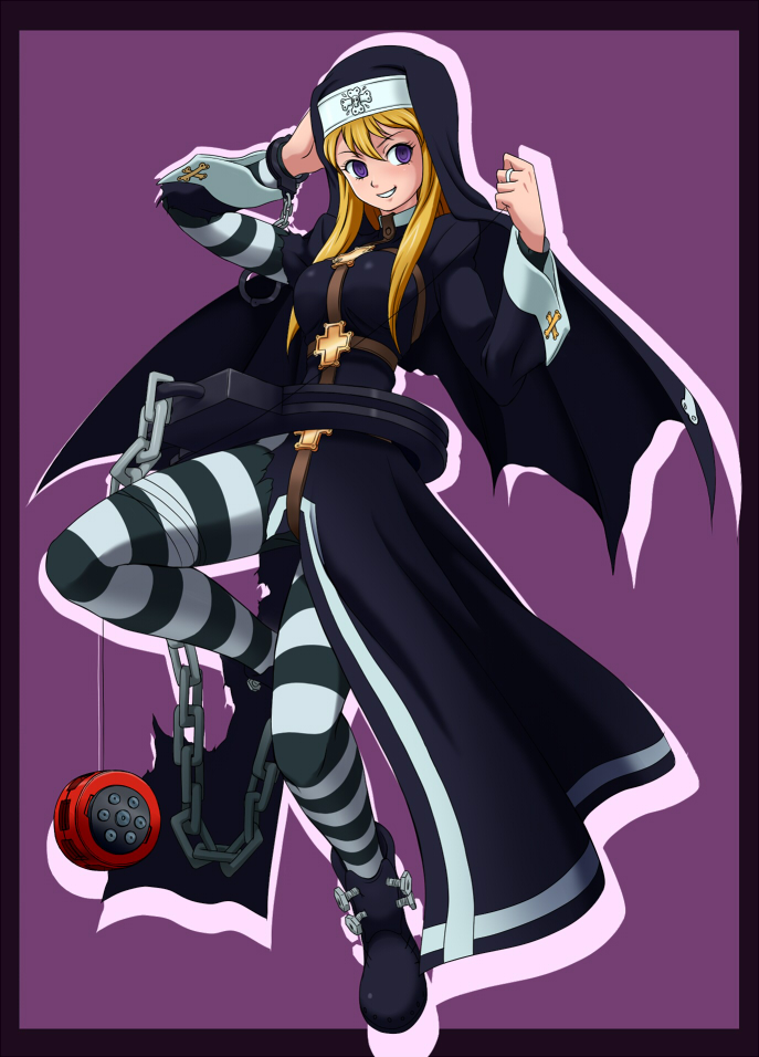 blonde_hair, bridget_(guilty_gear), chain, chains, cuffs, genderswap, gufreedom, guilty_gear