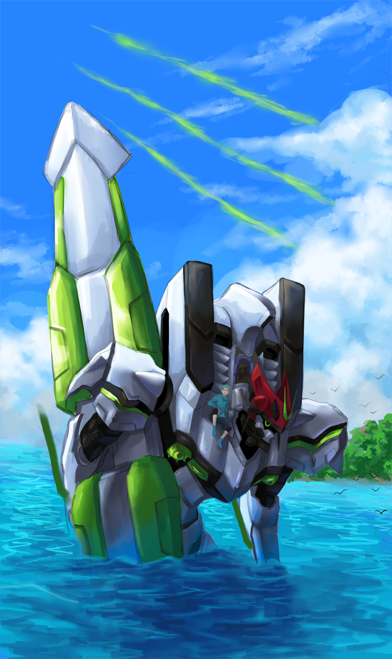 appleseed_(pixiv), bird, board, cloud, clouds, eureka_seven_(series), eureka_seven_ao, fukai_ao