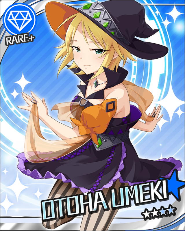 blonde_hair, detached_sleeves, diamond, dress, green_eyes, hat, idolmaster, idolmaster_cinderella_girls