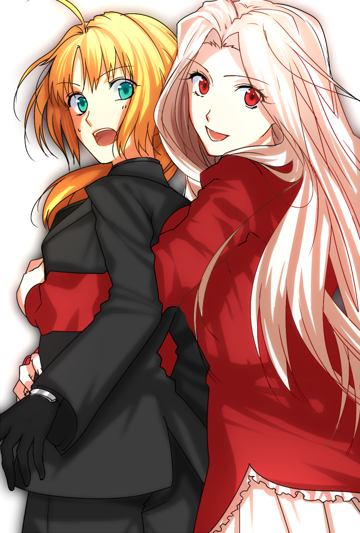 ahoge, asukasukisuki, bad_id, black_gloves, blonde_hair, fate/zero, fate_(series), formal