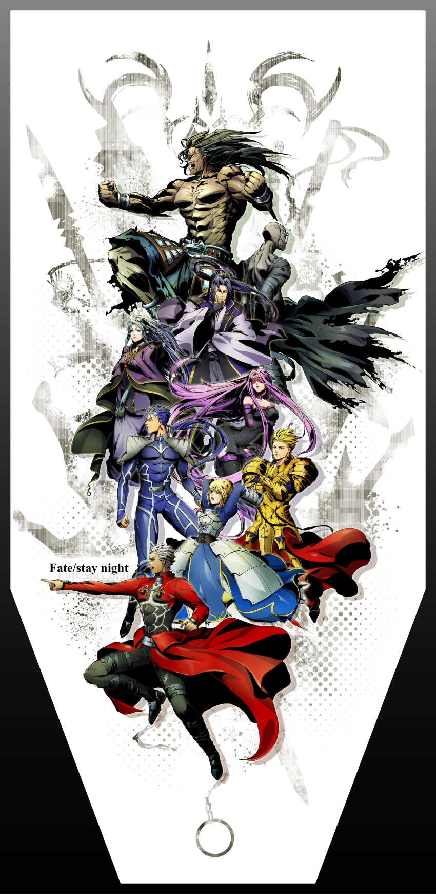 5boys, absurdres, archer, armor, armored_dress, assassin_(fate/stay_night), awa_suna, berserker