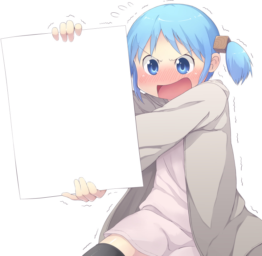 blue_eyes, blue_hair, blush, casual, hair_cubes, hair_ornament, highres, hiroki_eiki