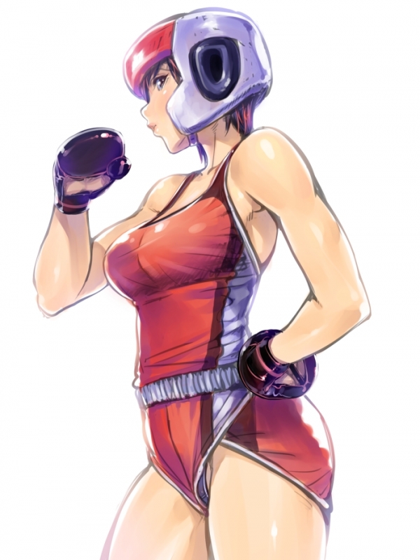 boxing_gloves, boxing_headgear, breasts, bubuzuke, dead_or_alive, dead_or_alive_5, hand_on_hip, large_breasts