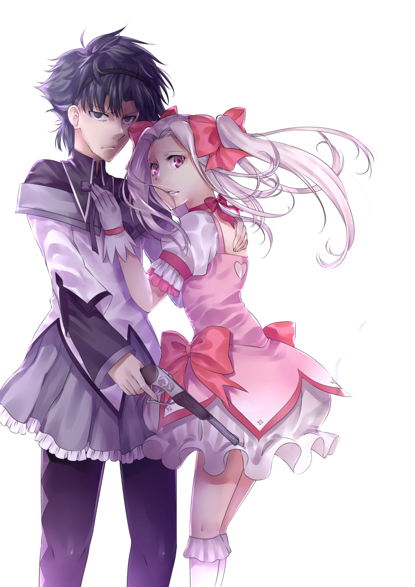 1girl, absurdres, akemi_homura, akemi_homura_(cosplay), argyle, argyle_legwear, black_eyes, black_hair