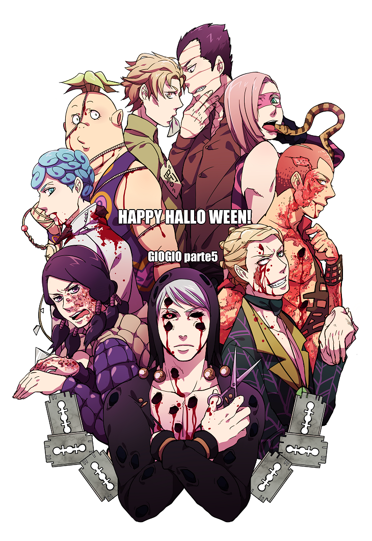 blood, bullet_hole, formaggio, gelato, ghiaccio, hanaichi_(hana13), illuso, jojo_no_kimyou_na_bouken