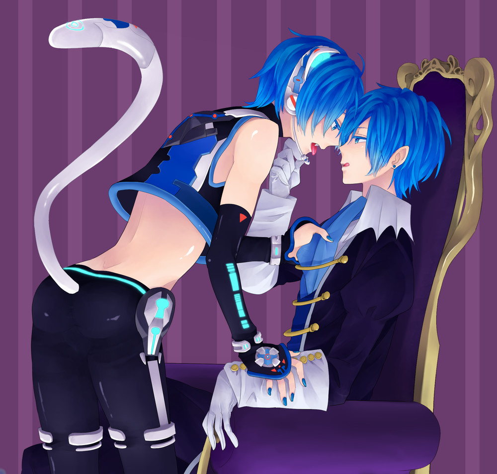 akiyoshi_(tama-pete), animal_ears, artist_request, bad_id, blue_hair, bridal_gauntlets, cat_ears, classic_(module)