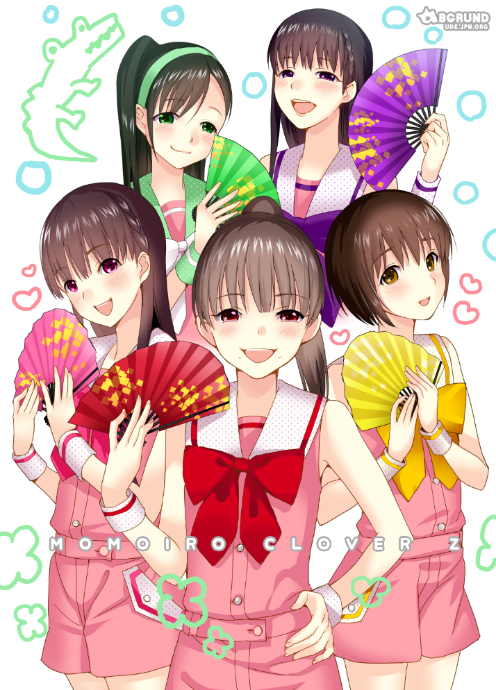 ariyasu_momoka, bad_id, black_eyes, black_hair, blush, bow, brown_hair, character_request