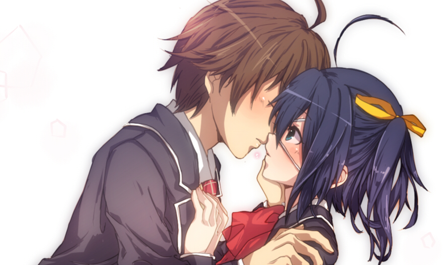 1girl, ahoge, blue_eyes, brown_hair, chuunibyou_demo_koi_ga_shitai!, closed_eyes, eyepatch, eyes_closed