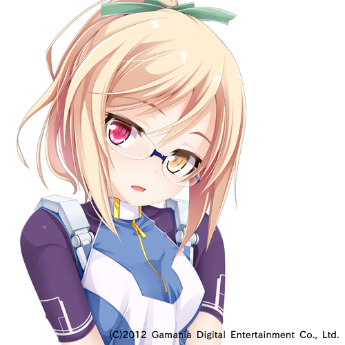 alena_larionov, blonde_hair, blush, glasses, hair_ribbon, heterochromia, looking_at_viewer, lowres