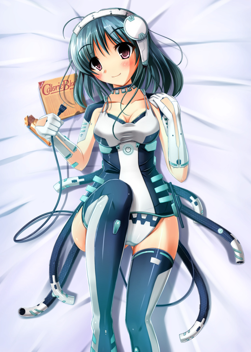 absurdres, aqua_hair, artist_request, breasts, brown_hair, caloriemate, cleavage, copyright_request
