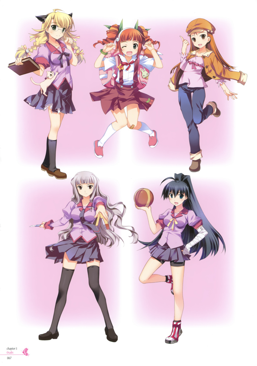 ;d, absurdres, ahoge, animal_ears, backpack, bag, bakemonogatari, bandage