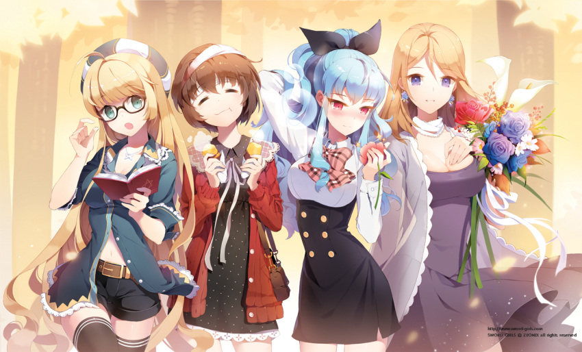 :o, :t, =_=, arm_up, asmis_hara, bag, belt, black_legwear