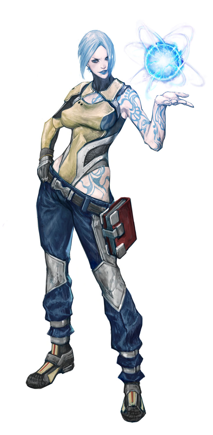 borderlands, borderlands_2, hand_on_hip, highres, ikeda_masateru, lipstick, makeup, maya_(borderlands)