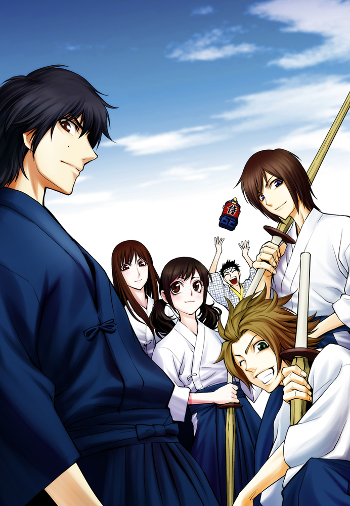 666nao, blue_eyes, brown_eyes, brown_hair, daigoyou, green_eyes, hanaori_kotoha, ikenami_ry?nosuke