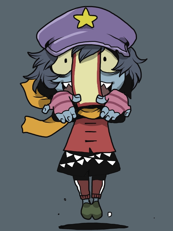 black_hair, fingerless_gloves, gloves, hat, hopping, jiangshi, miyako_yoshika, ofuda
