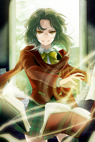 bangs, blazer, book, bow, brown_eyes, brown_hair, dress_shirt, glasses