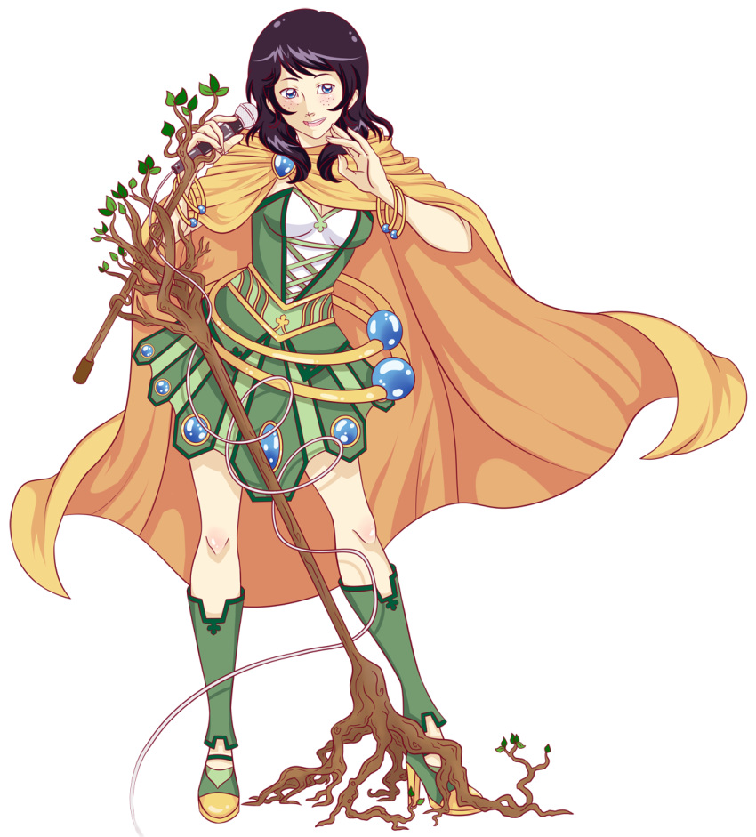 avanna, bangs, black_hair, blue_eyes, body_blush, boots, bracelet, branch