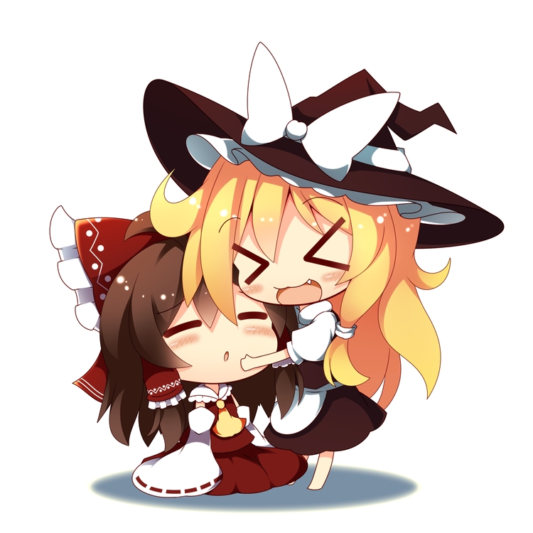 >_<, :d, :o, =_=, bare_shoulders, beni_shake, blonde_hair, blush