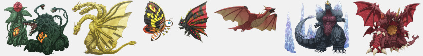 battra, biollante, destoroyah, godzilla_(series), king_ghidorah, mothra, rodan, spacegodzilla