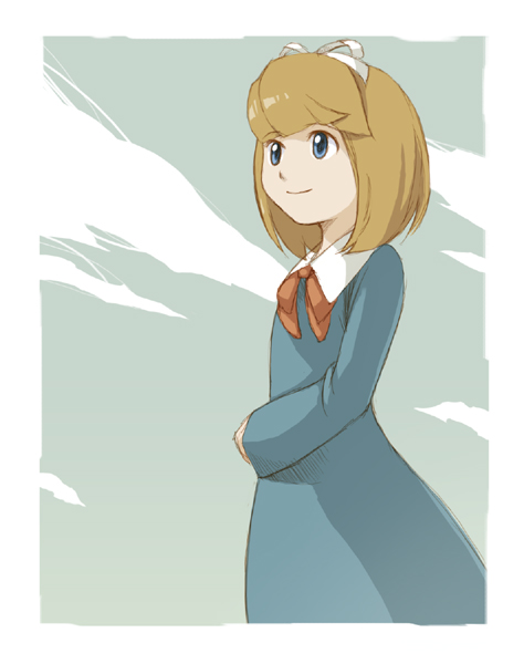 blue_eyes, brown_hair, furuu, professor_layton, ribbon, short_hair
