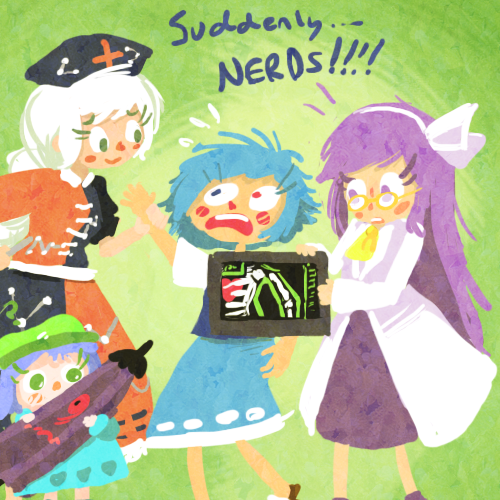 asakura_rikako, backpack, bag, blue_eyes, blue_hair, blush_stickers, bow, braid