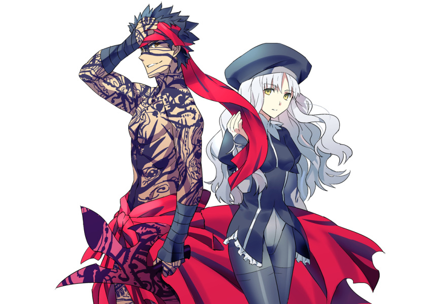 1girl, avenger, bandana, bandanna, black_hair, caren_hortensia, caren_ortensia, dark_skin