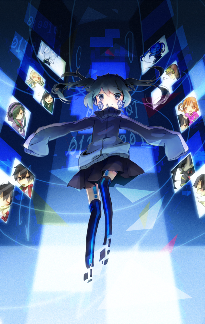 jinzou_enemy_(vocaloid), kagerou_project, skirt, suzaku_(syoko975), thighhighs, track_jacket, vocaloid