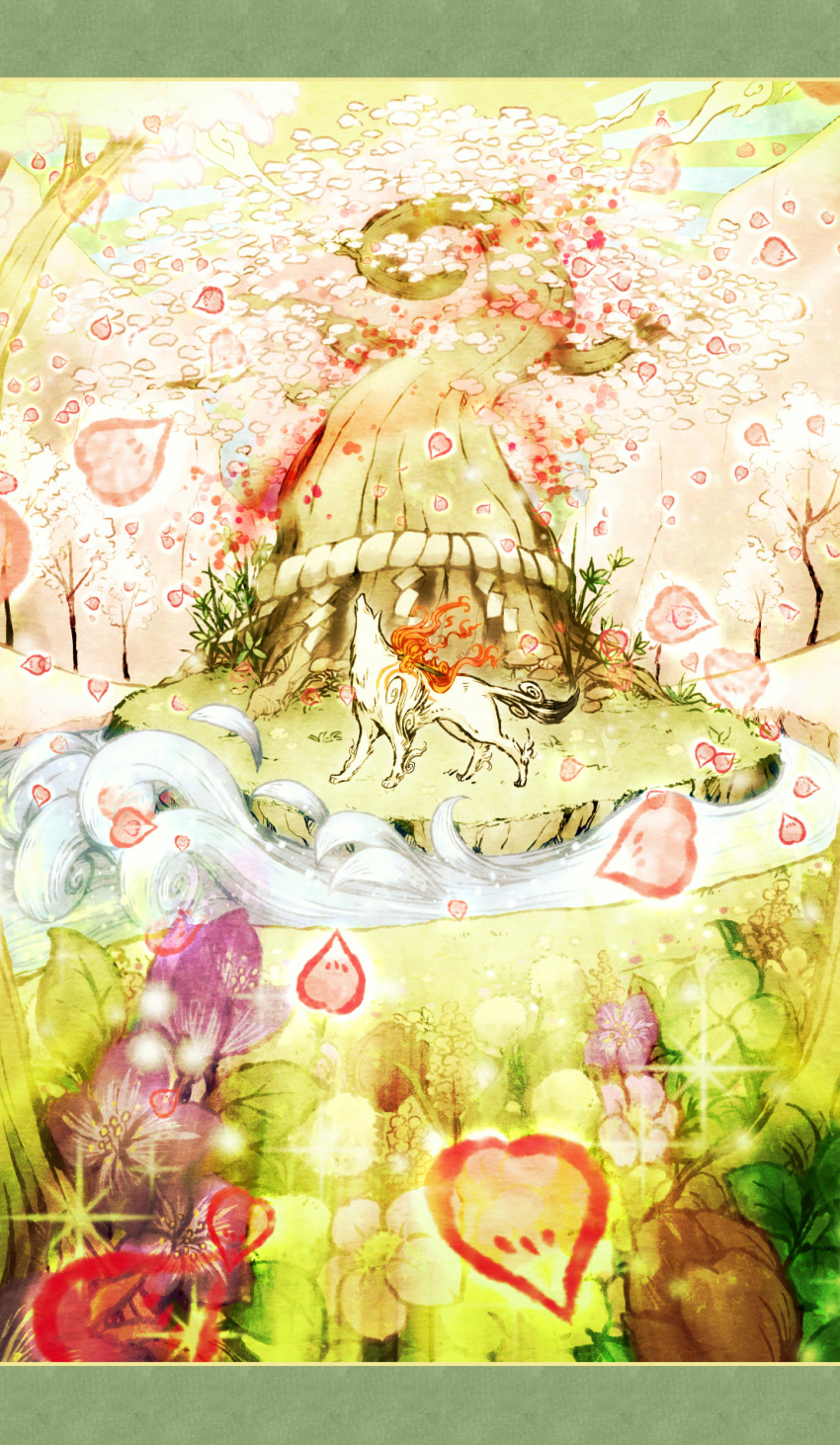 amaterasu, highres, no_humans, ookami_(game), puna_nezuki