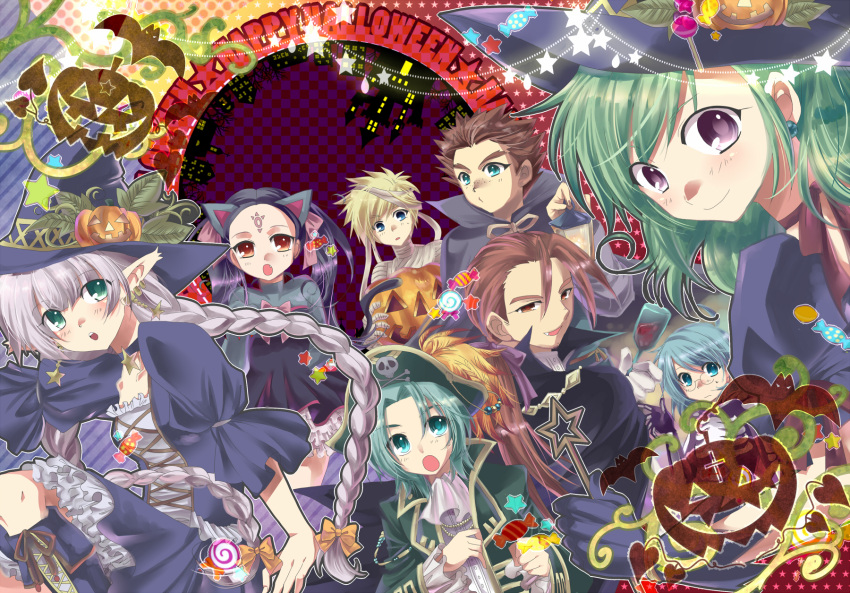 golden_sun, golden_sun:_dark_dawn, halloween, harumani_(golden_sun), hat, highres, himi_(golden_sun), karis_(golden_sun)