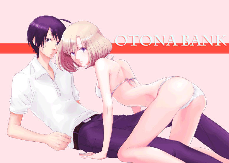 bikini, blonde_hair, blue_hair, dai_takashi, miyamura_uko, revision, short_hair, simone_aragon, star_driver, swimsuit
