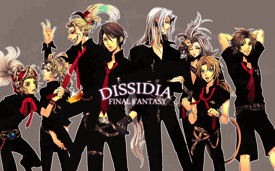 belt, blonde_hair, brown_hair, cefca_palazzo, clown, crossed_arms, dissidia_final_fantasy, earrings