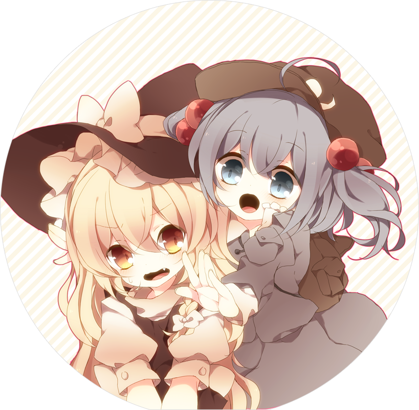 anju_(meipurusanchi), backpack, bag, blonde_hair, blue_eyes, blue_hair, circle, fag