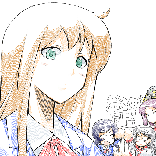 blush, braid, brown_hair, fukakusa_wakaba, green_eyes, haruta_ran, jinaida, kimura_saeka, long_hair, mechazinaida, mihashi_taeko, multiple_girls, o_o, open_mouth, power_pro_kun_pocket, power_pro_kun_pocket_10, power_pro_kun_pocket_13, purple_hair, school_uniform, serafuku, simple_background, smile, translated, white_background