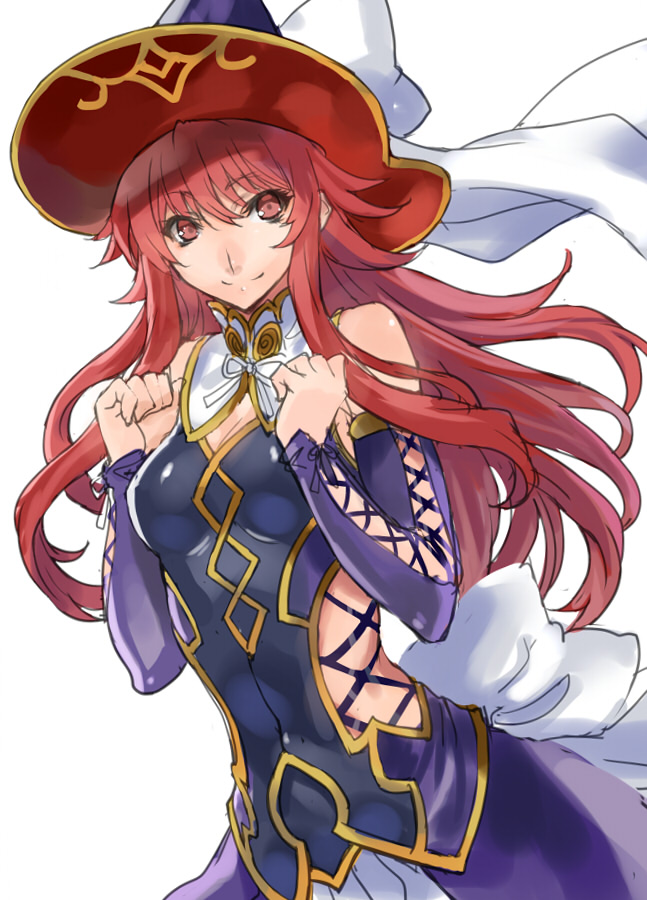 bare_shoulders, character_request, daimadou_magiko, hat, long_hair, magiko_magika, ran'ou_(tamago_no_kimi), ran'ou_(tamago_no_kimi)