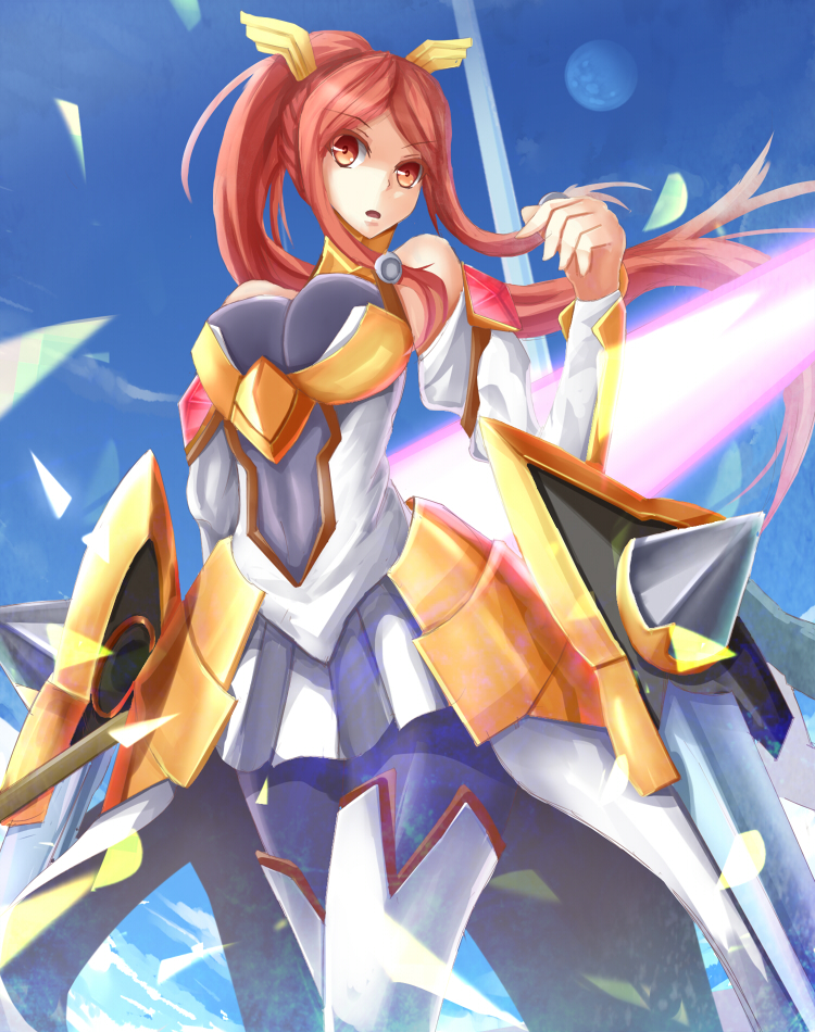 armor, armored_dress, bare_shoulders, black_legwear, blazblue, blazblue:_chrono_phantasma, boots, breasts