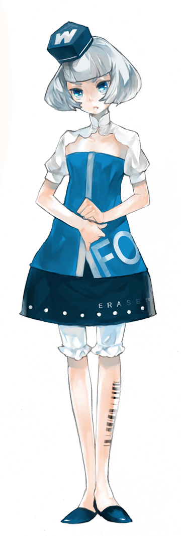 eraser-tan, hat, k_ototo, short_hair, silver_hair, top_hat