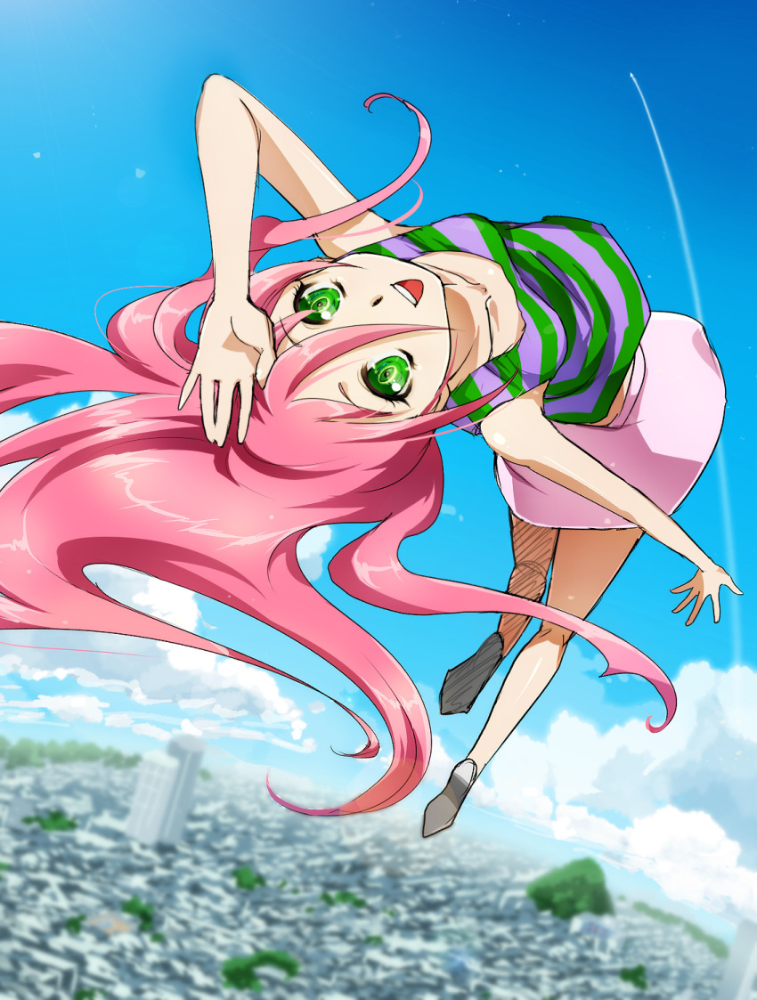 condensation_trail, daichouhen_doraemon, doraemon, doraemon:_nobita_to_tetsujin_heidan, flying, galibo, green_eyes, highres