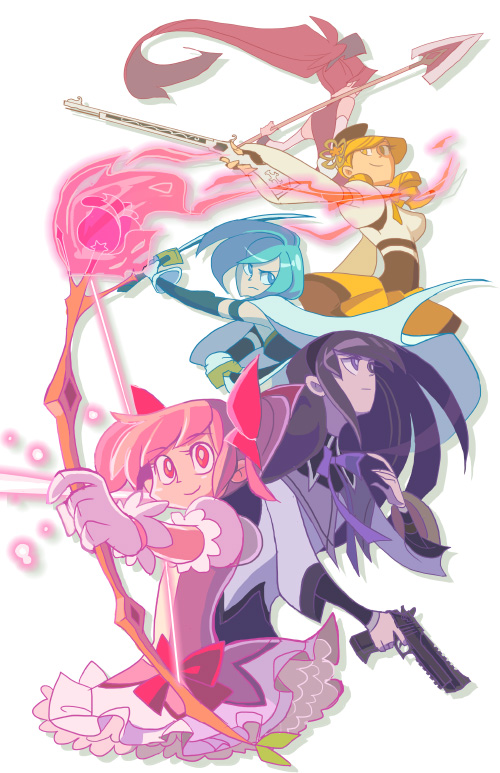 akemi_homura, kaname_madoka, magical_girl, mahou_shoujo_madoka_magica, miki_sayaka, multiple_girls, nargyle, sakura_kyouko
