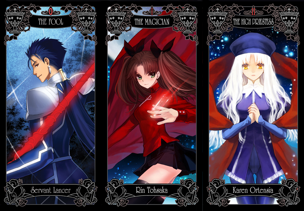 2girls, black_legwear, blue_hair, brown_hair, caren_hortensia, caren_ortensia, character_name, earrings