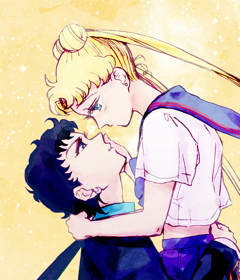 1990s_(style), 1boy, 1girl, androgynous, bad_id, bad_pixiv_id, bishoujo_senshi_sailor_moon, bishoujo_senshi_sailor_moon_sailor_stars