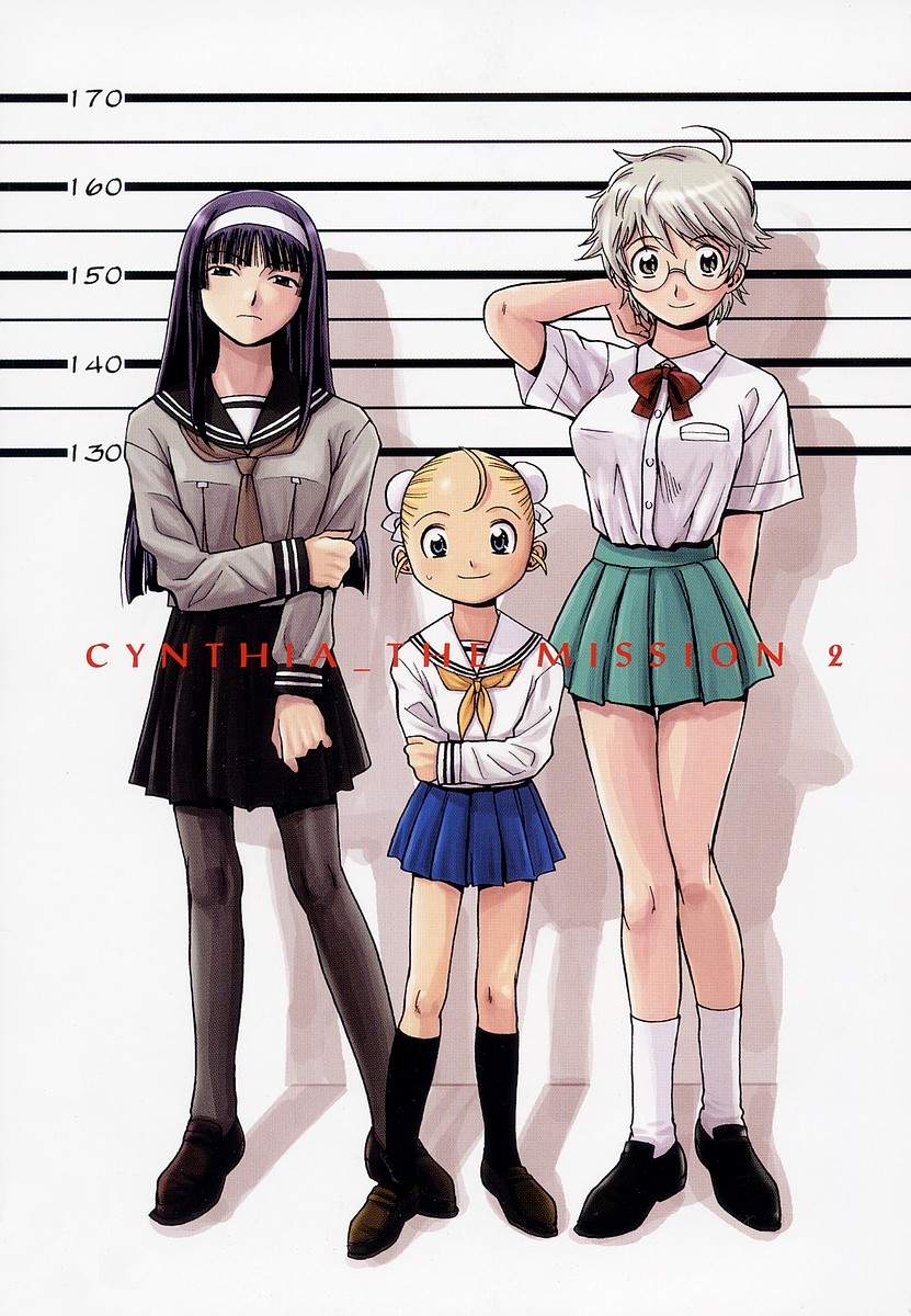 black_hair, blonde_hair, blue_eyes, breasts, bun_cover, crossed_arms, cynthia_rou, cynthia_the_mission
