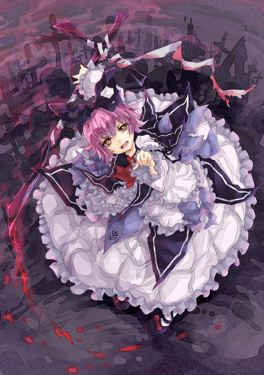 absurdres, blood, bow, cross, dress, eiyuu_densetsu, falcom, frills
