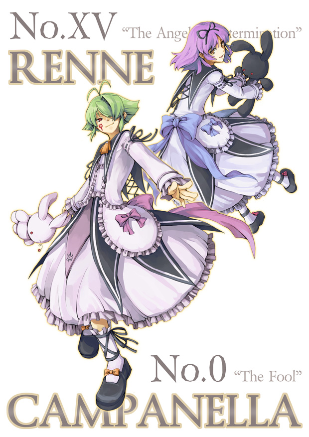 1girl, 344_(sola), antenna_hair, bow, campanella_(sora_no_kiseki), character_name, cosplay, crossdressinging