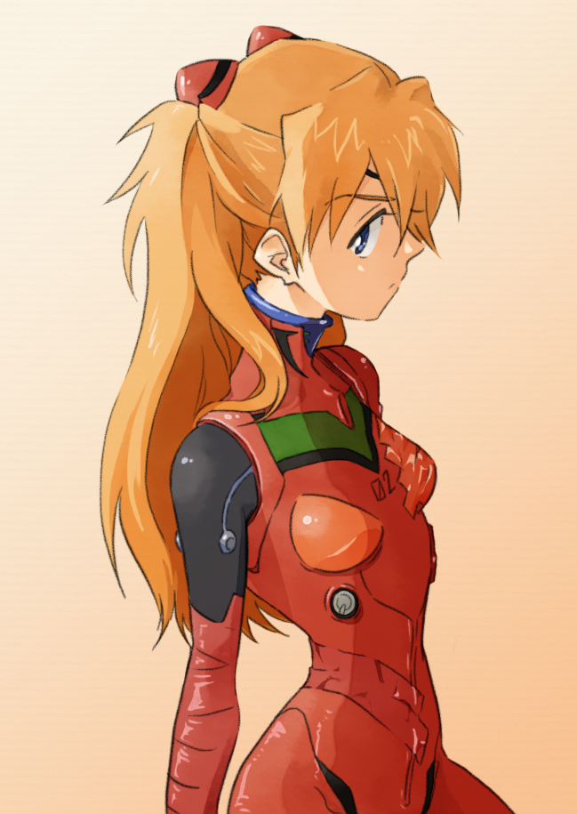 adafada, blue_eyes, bodysuit, evangelion:_3.0_you_can_(not)_redo, frown, gradient, gradient_background, hair_ornament