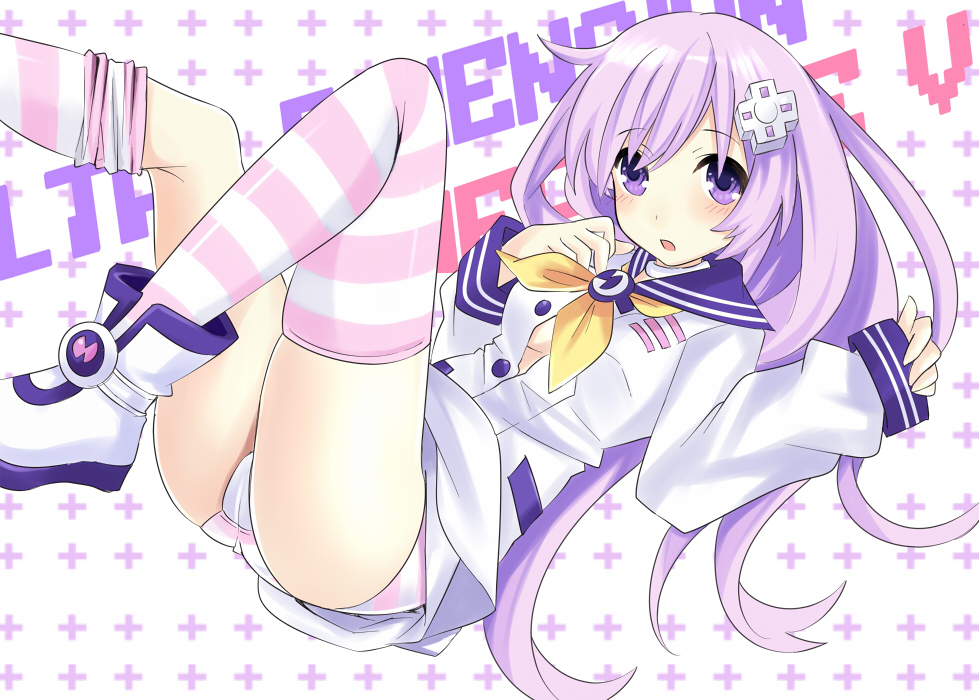 :o, blush, breasts, choker, choujigen_game_neptune, choujigen_game_neptune_mk2, cleavage, d-pad