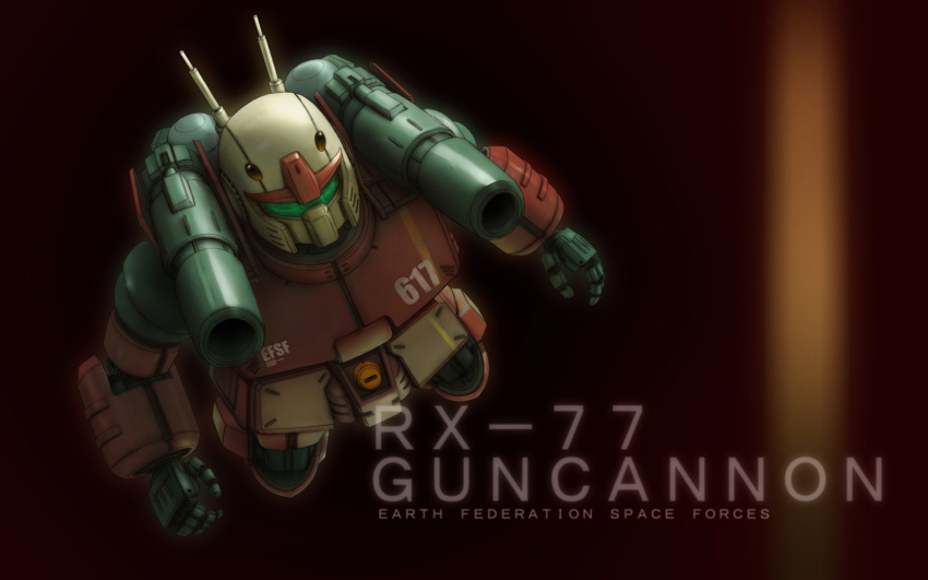 cannon, character_name, flying, guncannon, gundam, highres, mecha, mobile_suit_gundam
