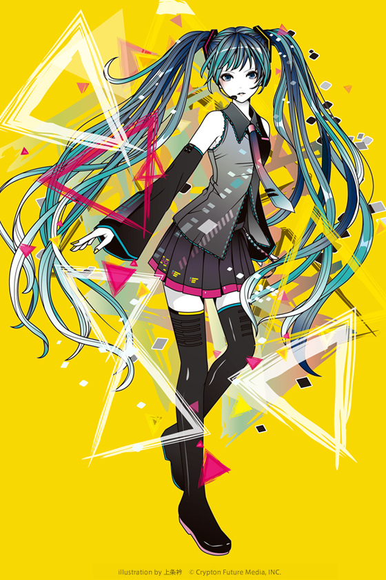 aqua_eyes, aqua_hair, boots, detached_sleeves, eri_kamijo, hatsune_miku, headset, long_hair