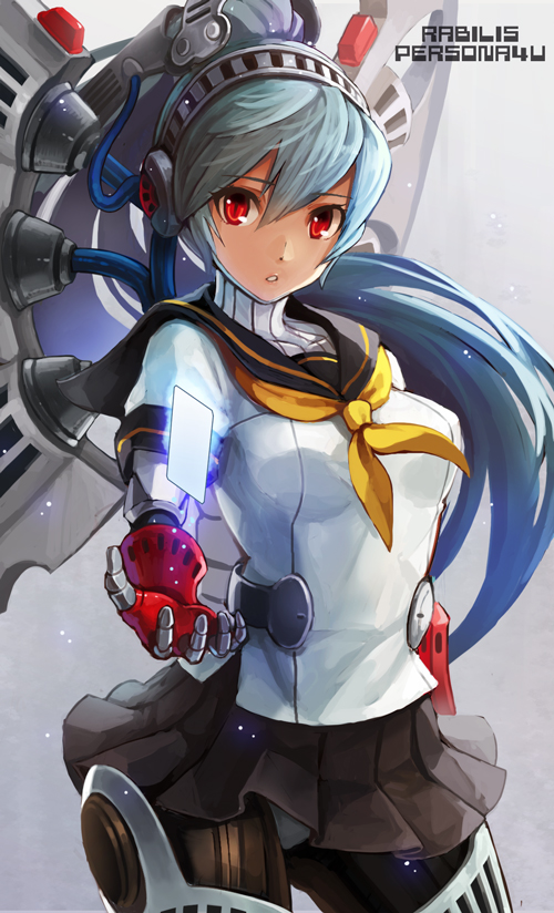 :o, blue_hair, engrish, error, labrys, long_hair, looking_at_viewer, nigoro